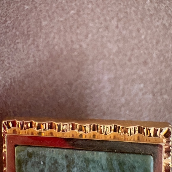 Vintage Men's Cuff Links and Tie Tack Set - Green Finish and gold tone - Picture 8 of 12